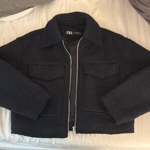Zara Blue Cropped Jacket